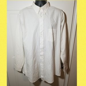 Vintage Men's Arrow Dover White Oxford Long Sleeve Shirt Size 17.5 37/38 Dress